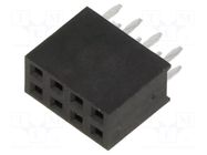 Connector: pin strips; socket; female; PIN: 8; straight; THT; 2.54mm HARWIN