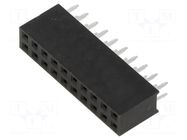 Connector: pin strips; socket; female; PIN: 20; straight; THT; 2x10 HARWIN