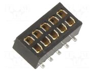 5+5 Pos. Female DIL Vertical SMT Conn. HARWIN