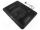 Notebook cooling stand; black; USB A; Features: with LED; 0.4m GEMBIRD