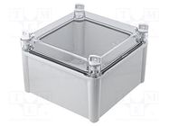 Enclosure: multipurpose; X: 188mm; Y: 188mm; Z: 130mm; SOLID; grey FIBOX