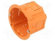 Enclosure: junction box; Ø: 60mm; Z: 45mm; plaster embedded; orange JONEX