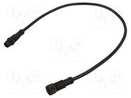 Cable: for sensors/automation; PIN: 8; M12-M12; 0.5m; plug; plug 