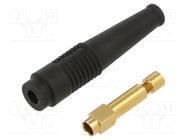 Socket; 4mm banana; 32A; 30VAC; 60VDC; 50mm; black; gold-plated STÄUBLI