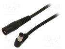Cable; 2x0.5mm2; DC 5,5/2,1 socket,DC 5,5/2,5 plug; angled; 0.5m WEST POL