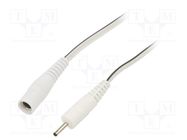 Cable; 2x0.5mm2; DC 2,35/0,7 plug,DC 5,5/2,1 socket; straight WEST POL