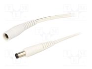 Cable; 2x0.5mm2; DC 5,5/2,5 plug,DC 5,5/2,5 socket; straight WEST POL