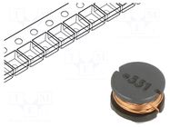 Inductor: wire; SMD; 330uH; 400mA; ±10%; Ø: 7.8mm; 1.26Ω; H: 5.3mm BOURNS