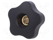 Knob; Ø: 50mm; Int.thread: M10; 20mm; H: 32mm; technopolymer PP 