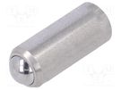 Ball latch; stainless steel; L: 18mm; F1: 24N; F2: 45N; Øout: 8mm ELESA+GANTER