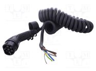 Cable: eMobility; 1x0.5mm2,5x6mm2; 480V; 26.6kW; IP44; 4m; 32A PHOENIX CONTACT