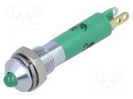 Indicator: LED; prominent; green; 12VDC; Ø6mm; IP40; metal,plastic CML INNOVATIVE TECHNOLOGIES