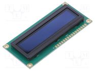 Display: OLED; alphanumeric; 16x1; Dim: 80x36x6.4mm; yellow; PIN: 16 DISPLAY ELEKTRONIK