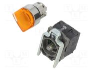 Switch: rotary; 22mm; Stabl.pos: 2; NC + NO; orange; LED; 24V; IP66 SCHNEIDER ELECTRIC