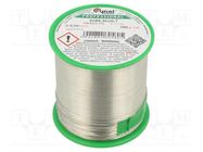 Soldering wire; tin; Sn99,3Cu0,7; 0.5mm; 500g; lead free; reel CYNEL