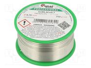 Soldering wire; tin; Sn99,3Cu0,7; 0.7mm; 250g; lead free; reel CYNEL