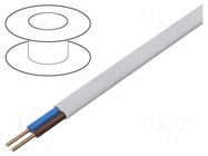 Wire; YDY; 2x1.5mm2; flat; wire; Cu; PVC; white; 450V,750V; 100m ELEKTROKABEL