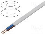 Wire; YDY; 2x1.5mm2; flat; wire; Cu; PVC; white; 300V,500V; 100m ELEKTROKABEL