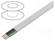 Wire; YDY; 4G1.5mm2; flat; solid; Cu; PVC; white; 450V,750V; 100m ELEKTROKABEL