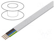 Wire; YDY; 4G1mm2; flat; wire; Cu; PVC; white; 450V,750V; 100m ELEKTROKABEL