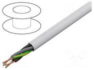 Wire; YDY; 4G4mm2; round; wire; Cu; PVC; white; 450V,750V; 100m ELEKTROKABEL