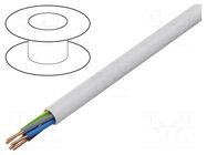 Wire; YDY; 5G4mm2; round; wire; Cu; PVC; white; 450V,750V; 100m ELEKTROKABEL