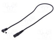 Cable; 1x1mm2; DC 5,5/2,1 socket,DC 5,5/2,5 plug; angled; black WEST POL