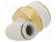 Push-in fitting; threaded,angled 90°; -1÷10bar; Thread: R 3/8" 