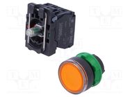 Switch: push-button; 22mm; Stabl.pos: 1; NC + NO; orange; LED; 230V SCHNEIDER ELECTRIC