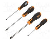 Kit: screwdrivers; Phillips; Size: PH0,PH1,PH2,PH3; 4pcs. BETA