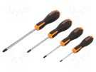 Kit: screwdrivers; clutch,Pozidriv®; Size: PZ0,PZ1,PZ2,PZ3; 4pcs. BETA
