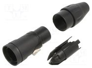 XLR cable connector, female, 3 pin, blac AMPHENOL