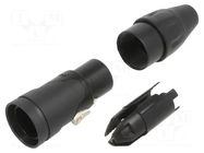 XLR connector XLR cable connector, female, 3 pin, blac AMPHENOL