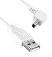 USB 2.0 A MALE TO USB 2.0 MINI B MALE UP ANGLED, 6FT LENGTH, 480MBPS, WHITE COLOR 97AC8906