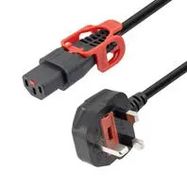 PWR CORD, IEC C13-UK BS 1363 PLUG, 9.8 