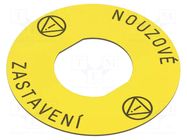 Label; Harmony XB4; yellow; Ø60mm; for emergency button SCHNEIDER ELECTRIC