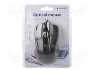 Optical mouse; black; USB A; wired; 1.35m; No.of butt: 3 GEMBIRD