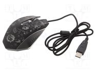 Optical mouse; black; USB A; wired; 1.35m; No.of butt: 6 GEMBIRD