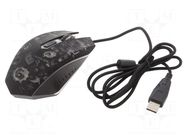 Mouse; black,grey; USB A; optical,wired; 1.35m; No.of butt: 6 GEMBIRD