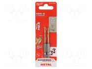 Drill bit; for metal,impact; Ø: 3.2mm; Holder: E6,3mm; 1/4"; 6.3mm Milwaukee