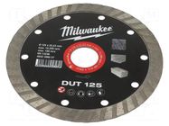 Cutting diamond wheel; Ø: 125mm; Øhole: 22.2mm Milwaukee