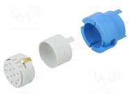 Connector: M23; contact insert; PIN: 12; male; crimped; 200V; 8A 