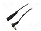 Cable; 2x0.5mm2; DC 5,5/2,1 socket,DC 5,5/2,5 plug; angled; 1.5m WEST POL