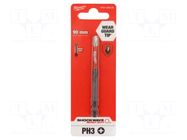 Screwdriver bit; Phillips; PH3; Kind: impact; Overall len: 90mm Milwaukee