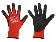 Protective gloves; Size: 9,L; black/red; Resistance to: cutting Milwaukee