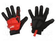 Protective gloves; Size: 9,L; black/red; Resistance to: impact Milwaukee
