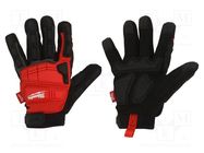 Protective gloves; Size: 10,XL; black/red; Resistance to: impact Milwaukee