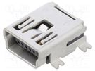 Socket; USB B mini; SMT; PIN: 5; horizontal; USB 2.0; 1A Global Connector Technology (GCT)