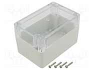 Enclosure: multipurpose; X: 80mm; Y: 120mm; Z: 75mm; ZP; light grey KRADEX