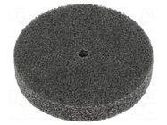 Grinding pin; fleece; Dim: Ø76x12mm; Grit: 2S; Mount.hole diam: 6mm HURAGAN